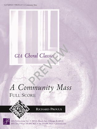Book cover for A Community Mass - Full Score