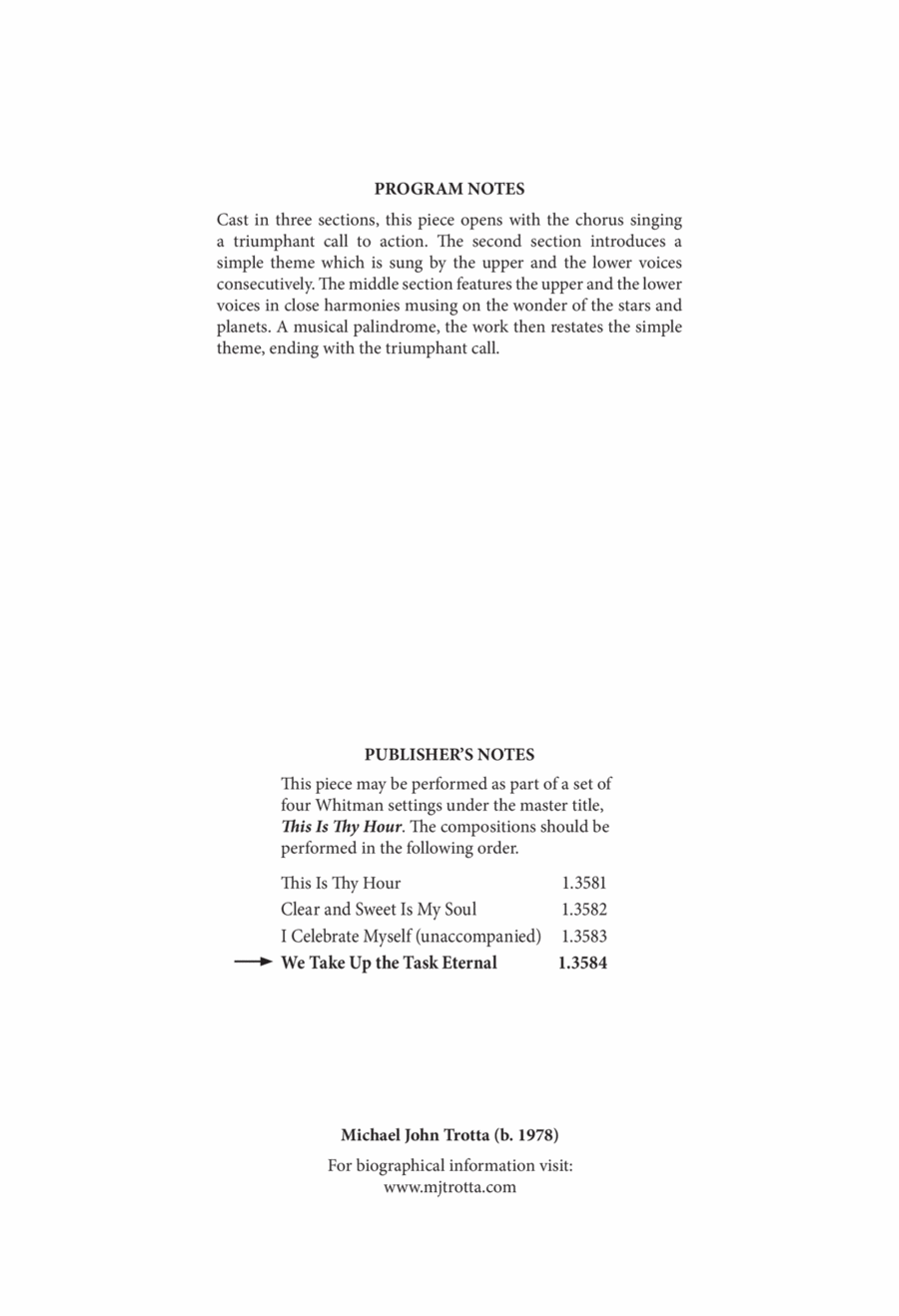 We Take Up the Task Eternal Divisi scores gallery preview page 1