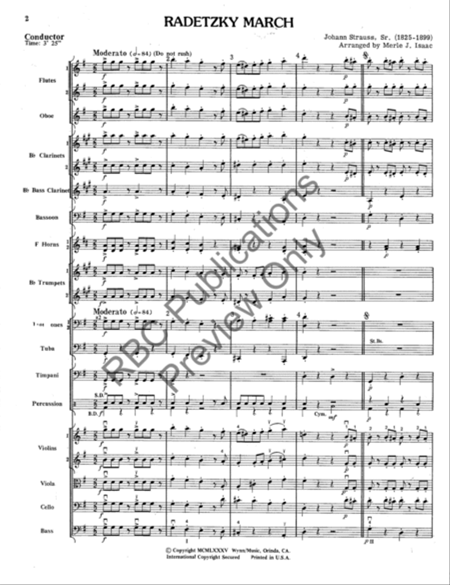 Radetzky March Full Orchestra scores gallery preview page 3