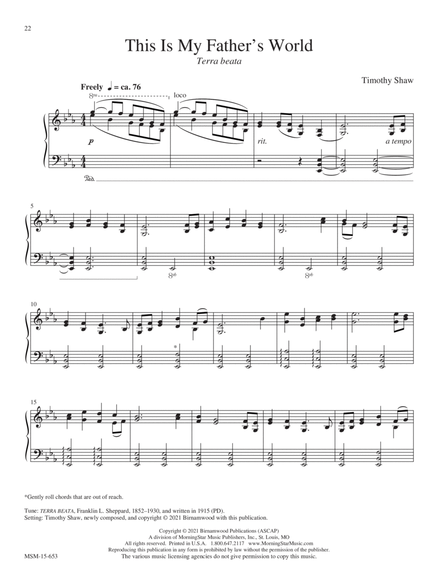 This Is My Father’s World Piano Solo scores gallery preview page 1