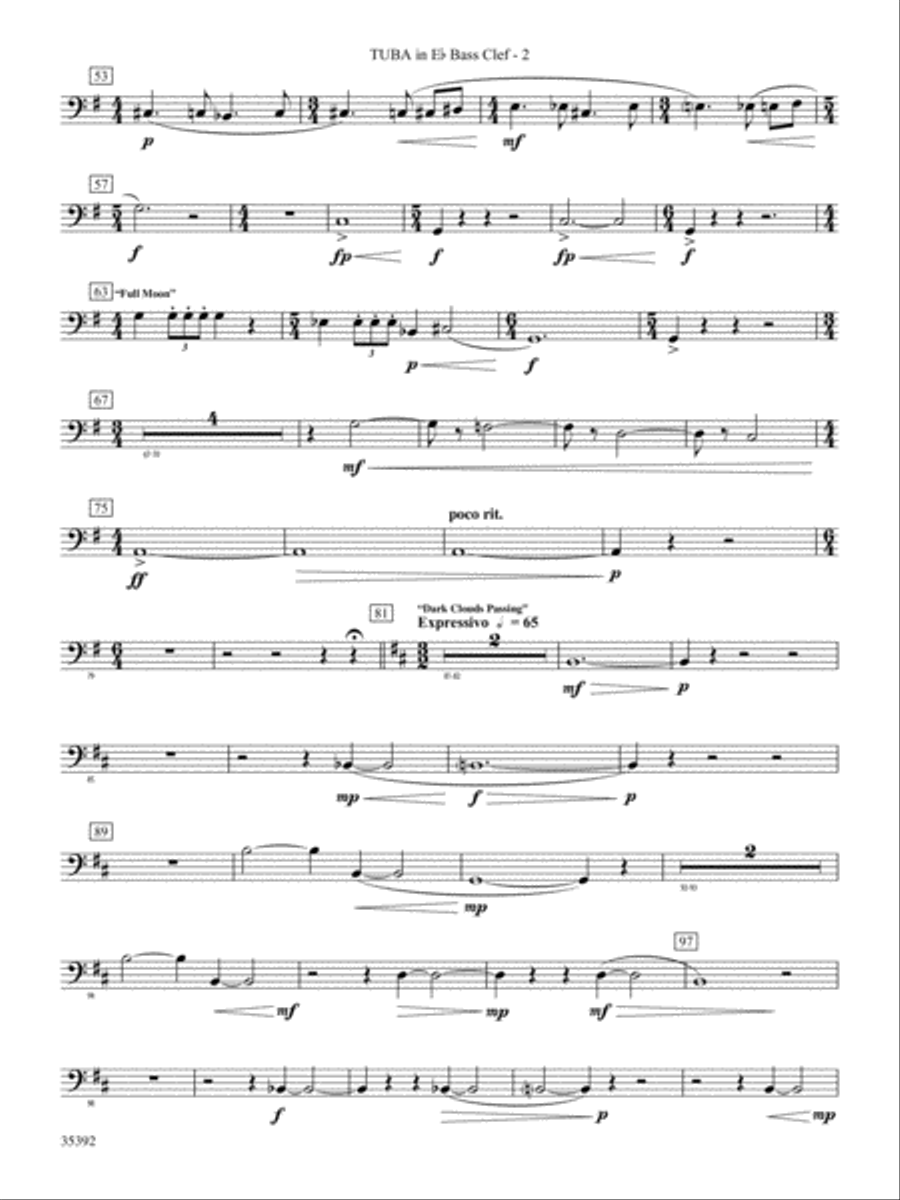 Moon Phases 81: (World Part) E-flat Tuba B.C. Concert Band scores gallery preview page 2