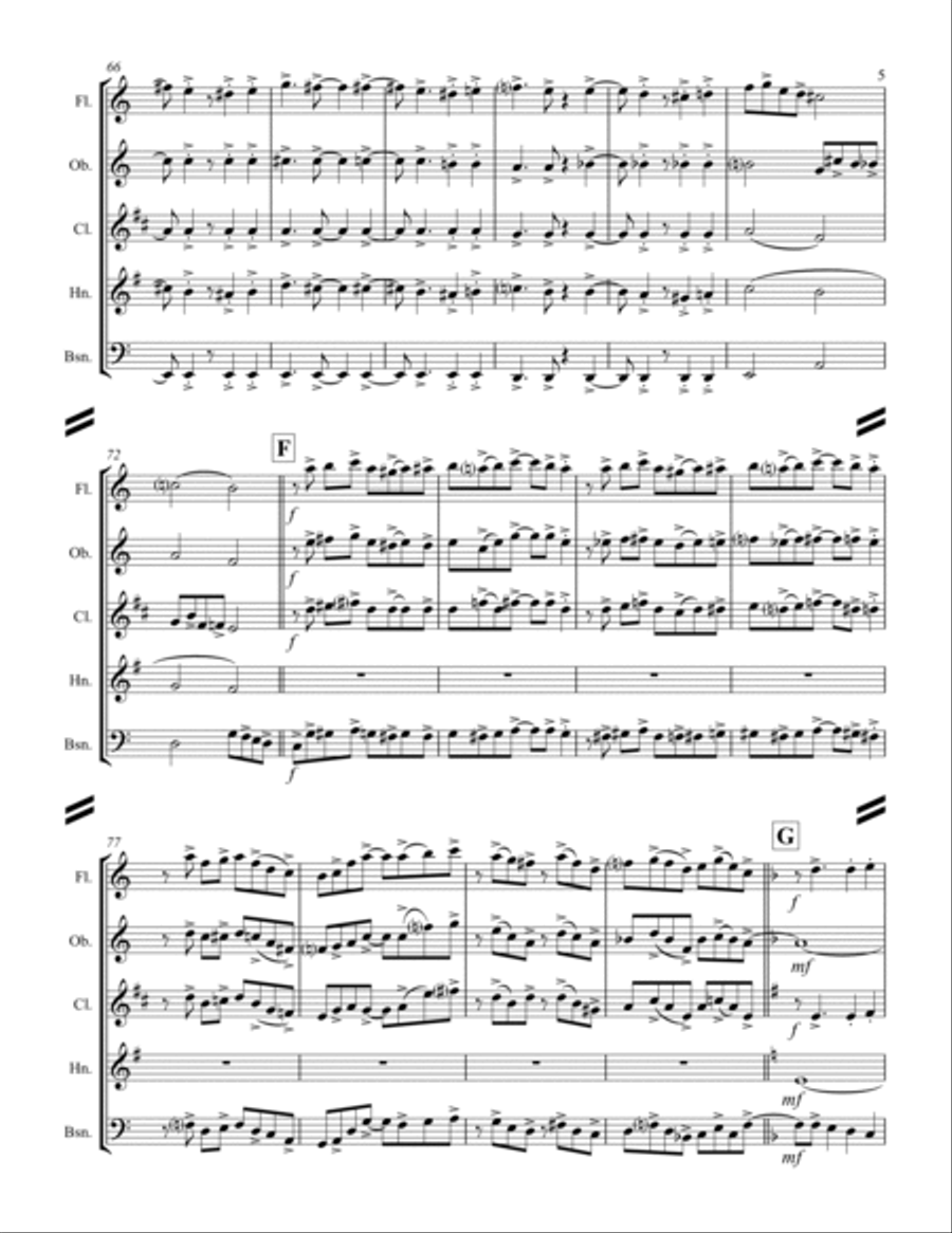 Witchcraft Woodwind Quintet scores gallery preview page 6