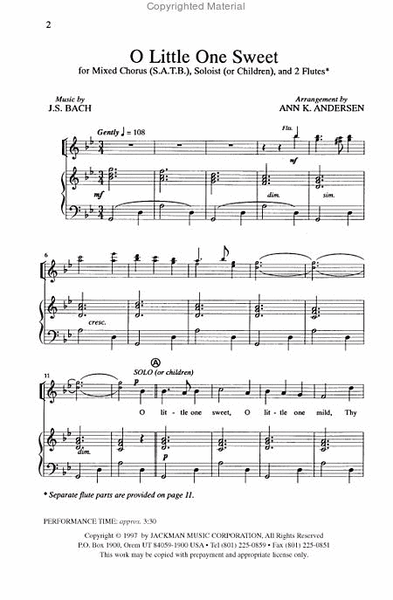 O Little One Sweet - SATB image number null