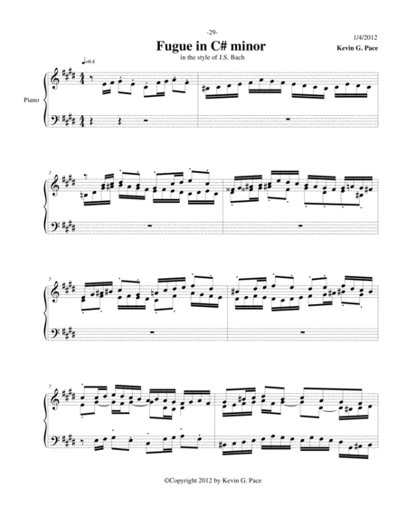 Fugue in C# Minor - original piano solo image number null