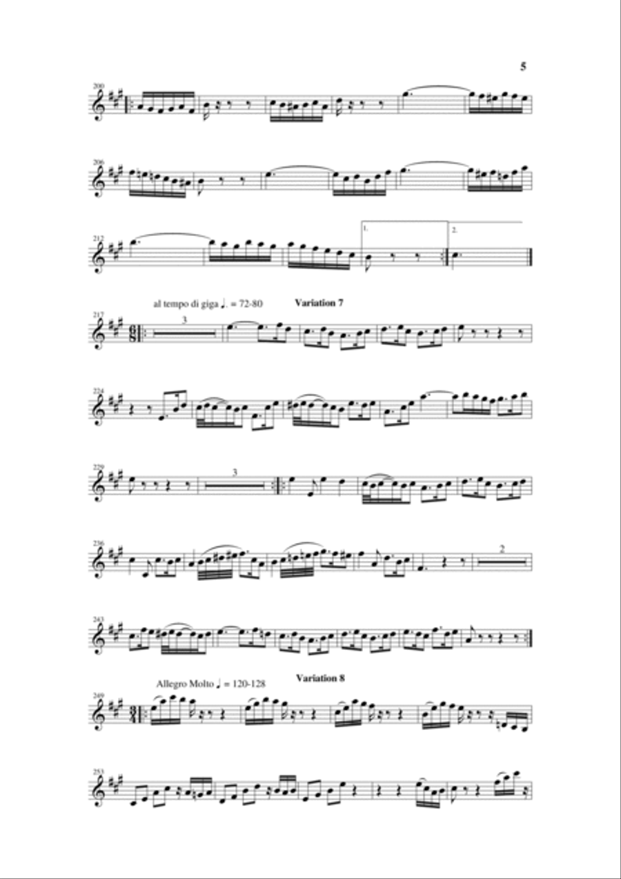 Johann Sebastian Bach/Wehage Goldberg Variations, BWV 988, arranged for SATB saxophone Quartet, teno Saxophone Quartet scores gallery preview page 5
