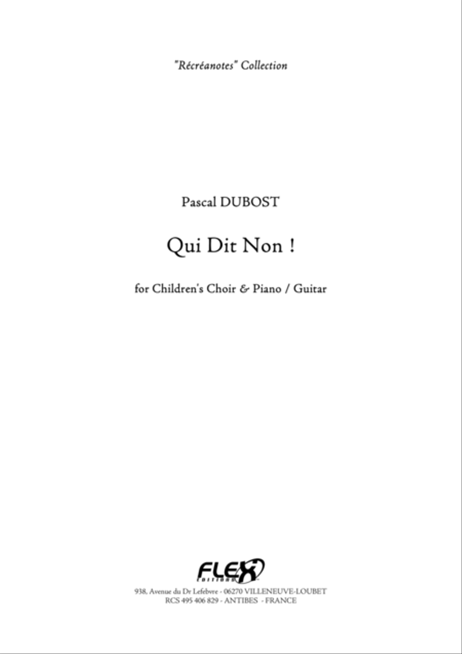 Qui dit non Qui dit non Children's Choir scores gallery preview page 1