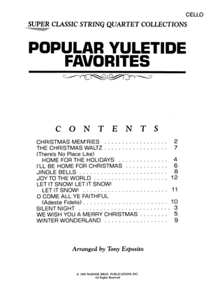 Book cover for Popular Yuletide Favorites: Cello
