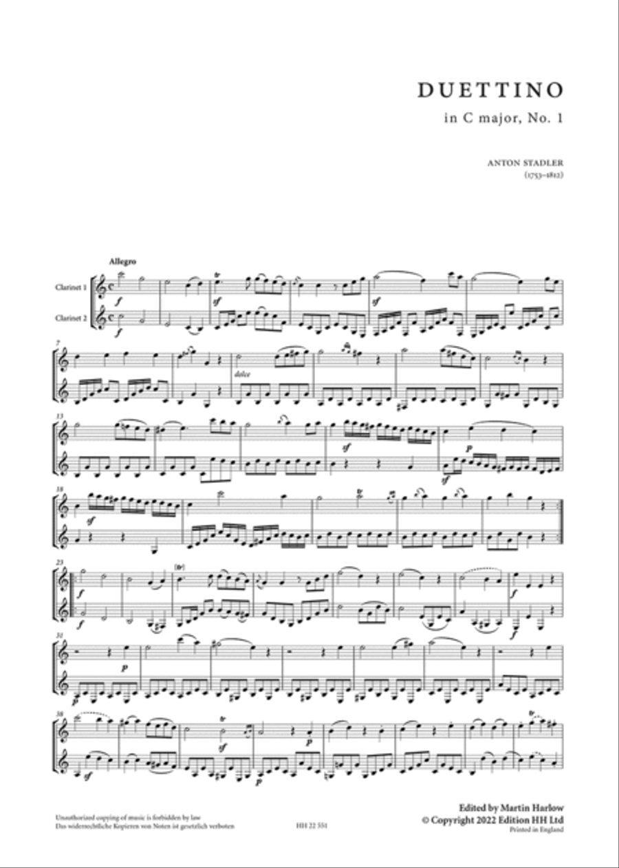 Duos for clarinet Clarinet Duet scores gallery preview page 2