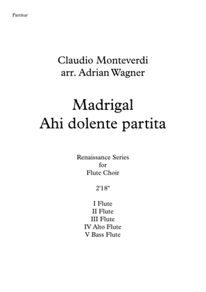 Madrigal Ahi dolente partita (Claudio Monteverdi) Flute Choir arr. Adrian Wagner