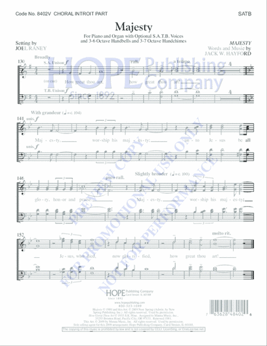 Majesty Majesty 4-Part scores gallery preview page 2