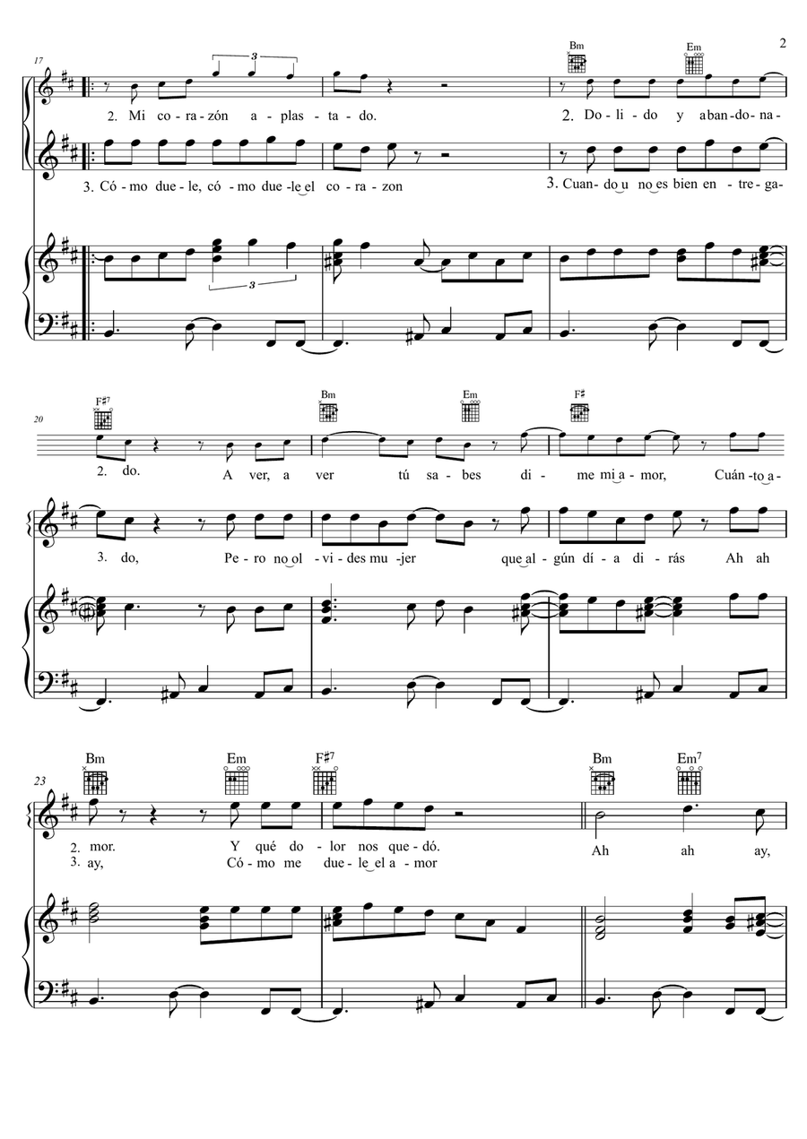 Corazon Espinado Voice scores gallery preview page 2