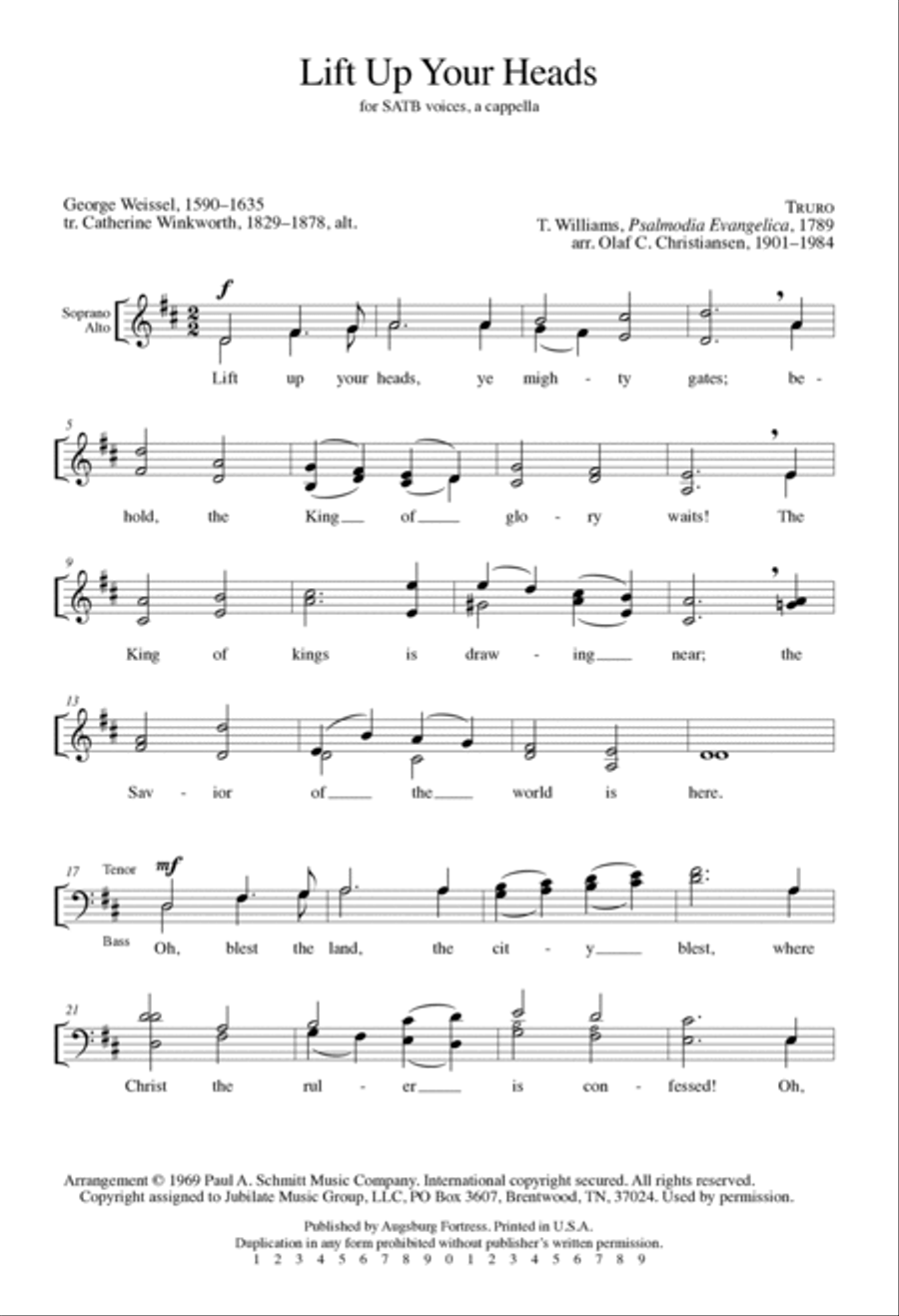 Lift Up Your Heads 4-Part scores gallery preview page 3