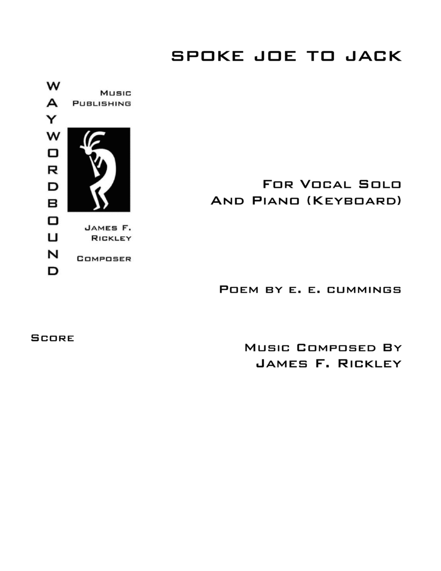 spoke joe to jack Mezzo-Soprano Voice scores gallery preview page 1