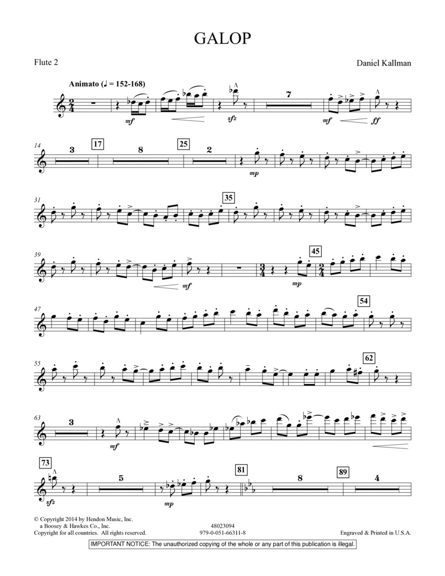Galop - Flute 2 Galop - Flute 2 Concert Band scores gallery preview page 1
