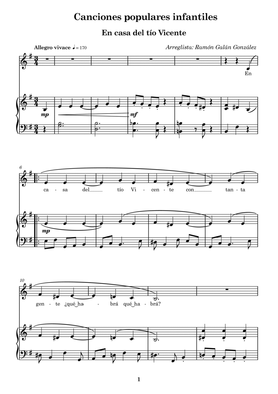 En casa del tío Vicente En casa del tío Vicente Voice scores gallery preview page 1