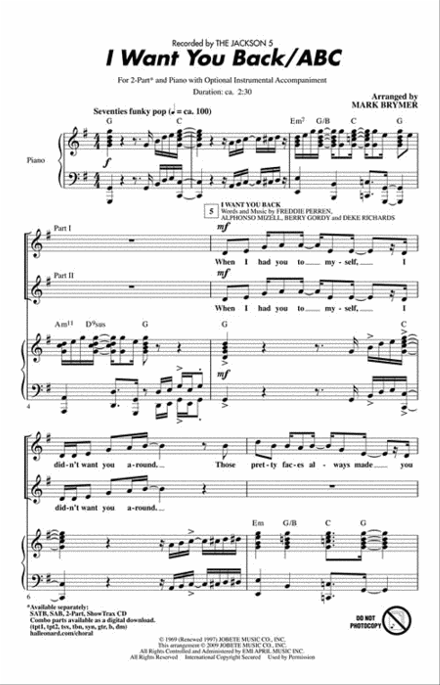 I Want You Back/ABC 2-Part scores gallery preview page 2