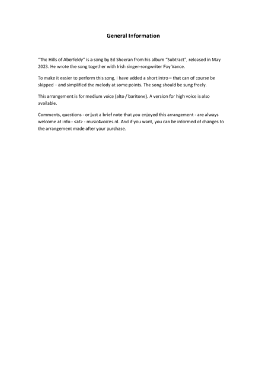 The Hills Of Aberfeldy Voice scores gallery preview page 2