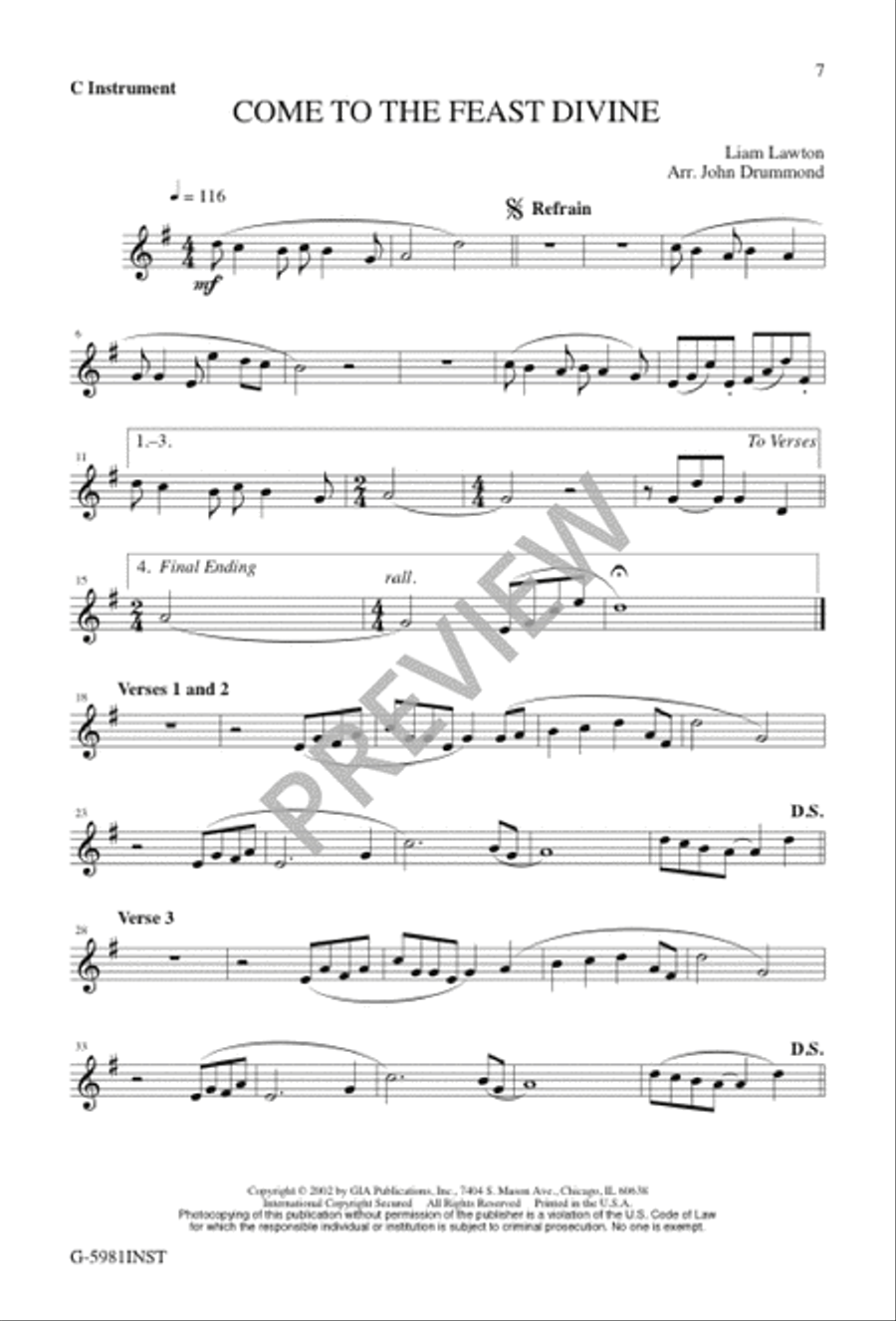Come to the Feast Divine Come to the Feast Divine 4-Part scores gallery preview page 8