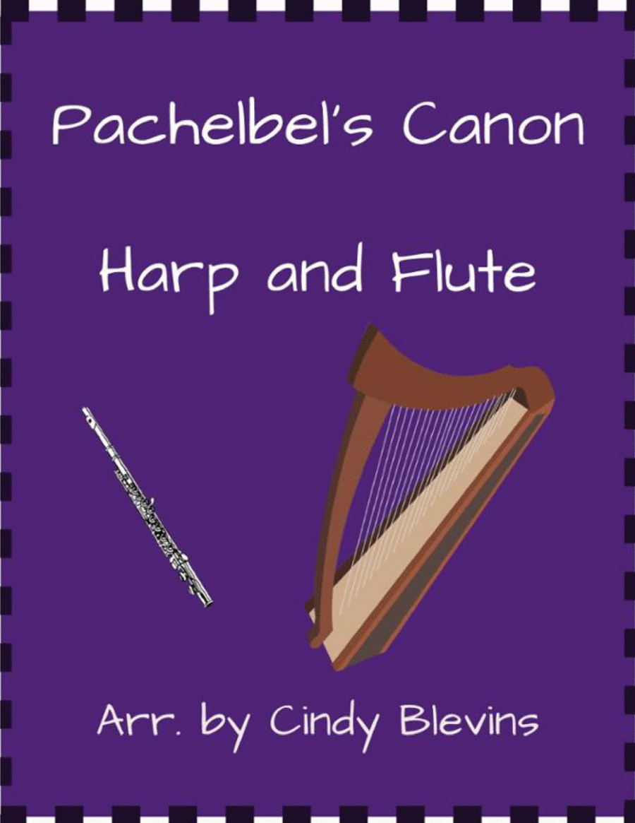 Pachelbel's Canon, for Harp and Flute Flute scores gallery preview page 1