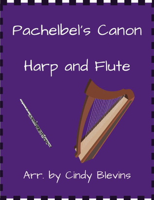 Book cover for Pachelbel's Canon, for Harp and Flute
