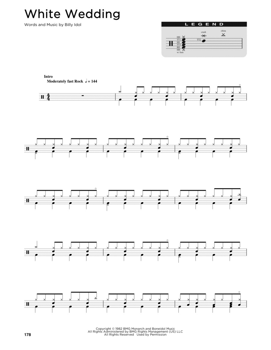 White Wedding Drum Set scores gallery preview page 1