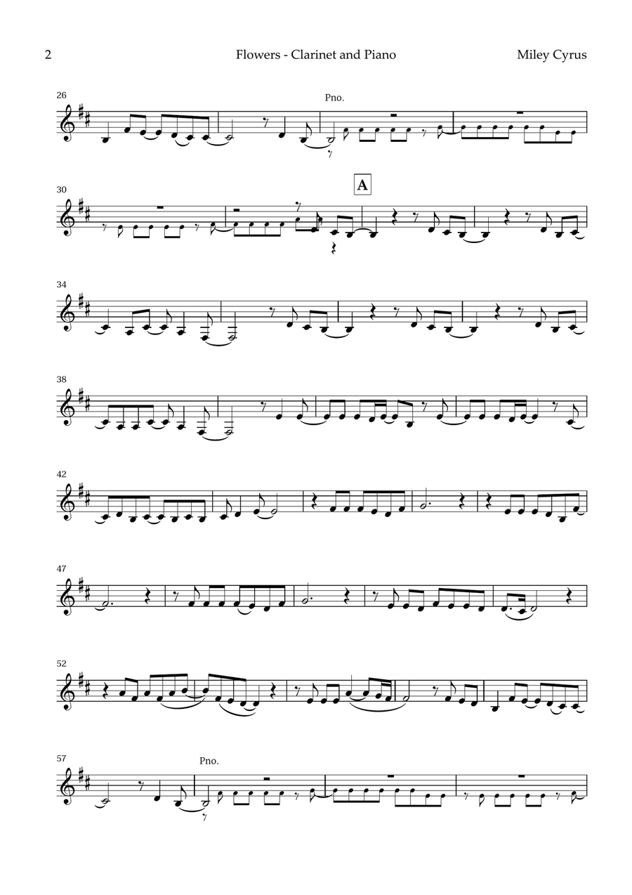 Flowers B-Flat Clarinet scores gallery preview page 2