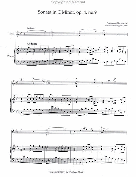Violin Sonata in C Minor, op. 4, no. 9