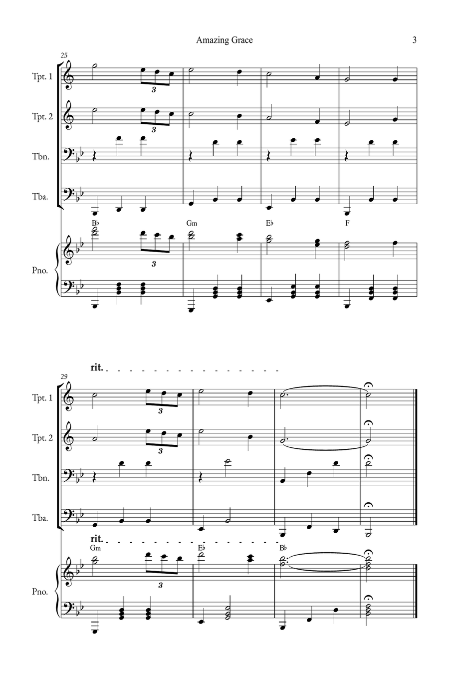 Amazing Grace Small Ensemble scores gallery preview page 3
