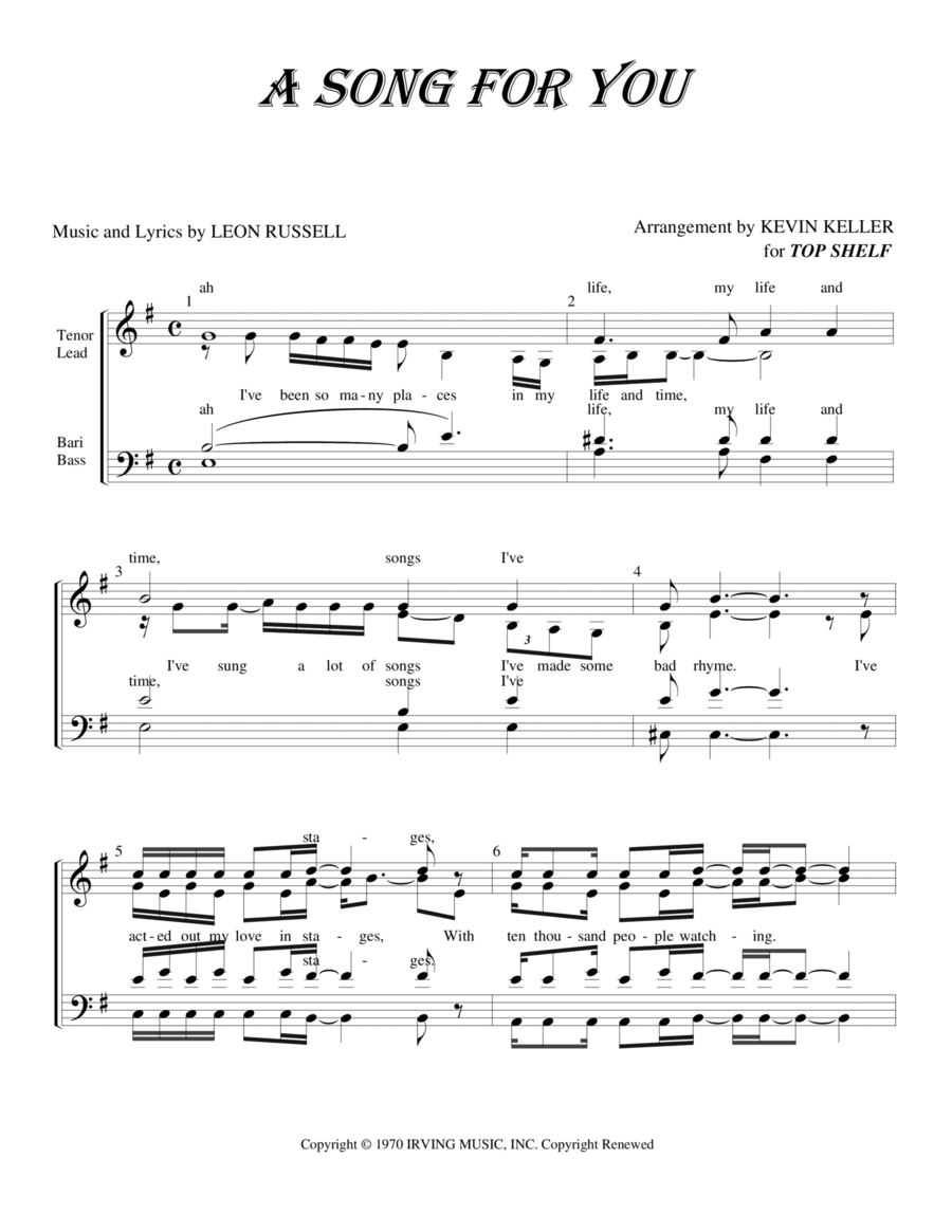 A Song For You 4-Part scores gallery preview page 1