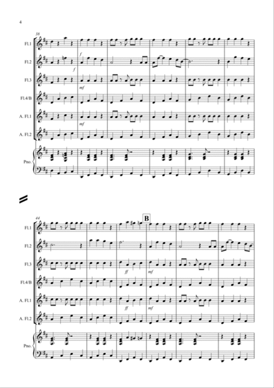 3 Jazzy Christmas Pieces for Flute Quartet Flute Quartet scores gallery preview page 4