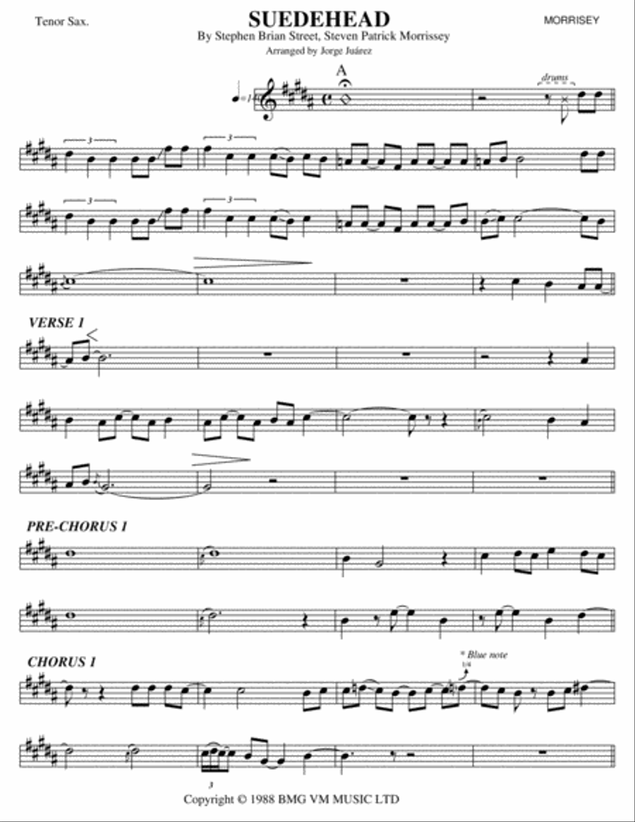 Suedehead Tenor Saxophone scores gallery preview page 1