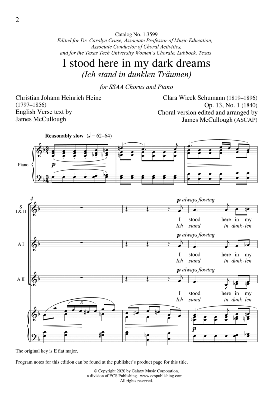 I stood here in my dark dreams SSAA scores gallery preview page 1