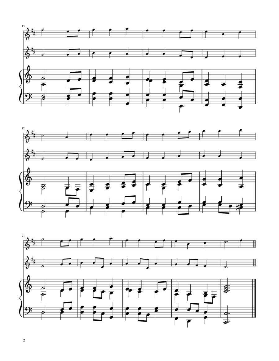 Away in a Manger - Tenor Sax Duet w/ Piano Woodwind Duet scores gallery preview page 2