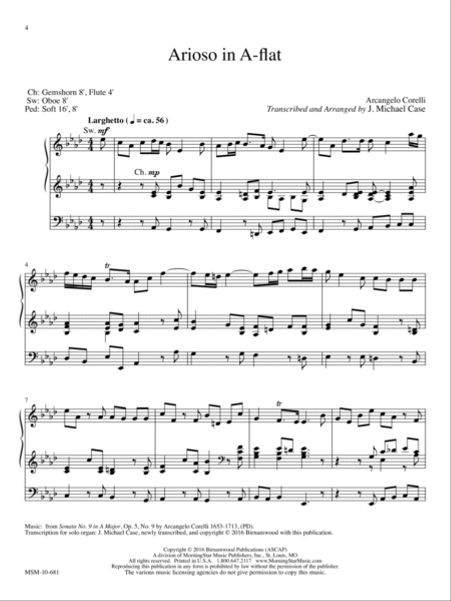 Arioso in A-flat Organ scores gallery preview page 1