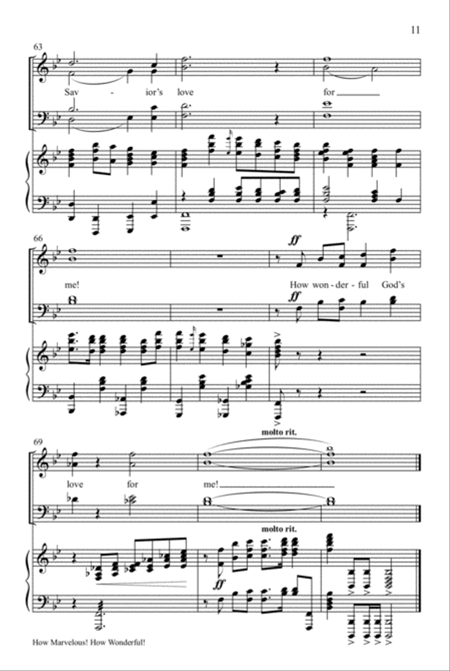 How Marvelous! How Wonderful! (I Stand Amazed) 4-Part scores gallery preview page 12
