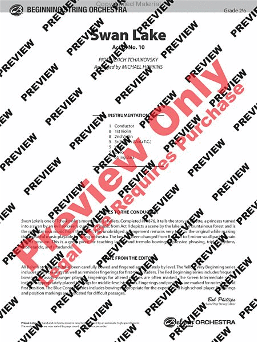 Swan Lake Swan Lake String Orchestra scores gallery preview page 2