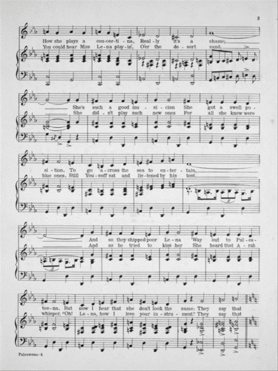Palesteena. Song Voice scores gallery preview page 3