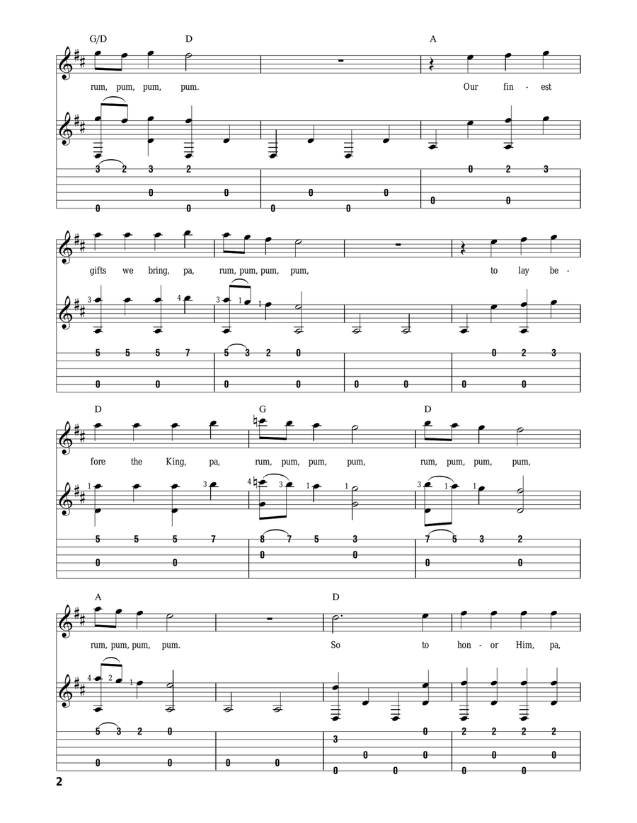 The Little Drummer Boy Guitar Solo scores gallery preview page 2