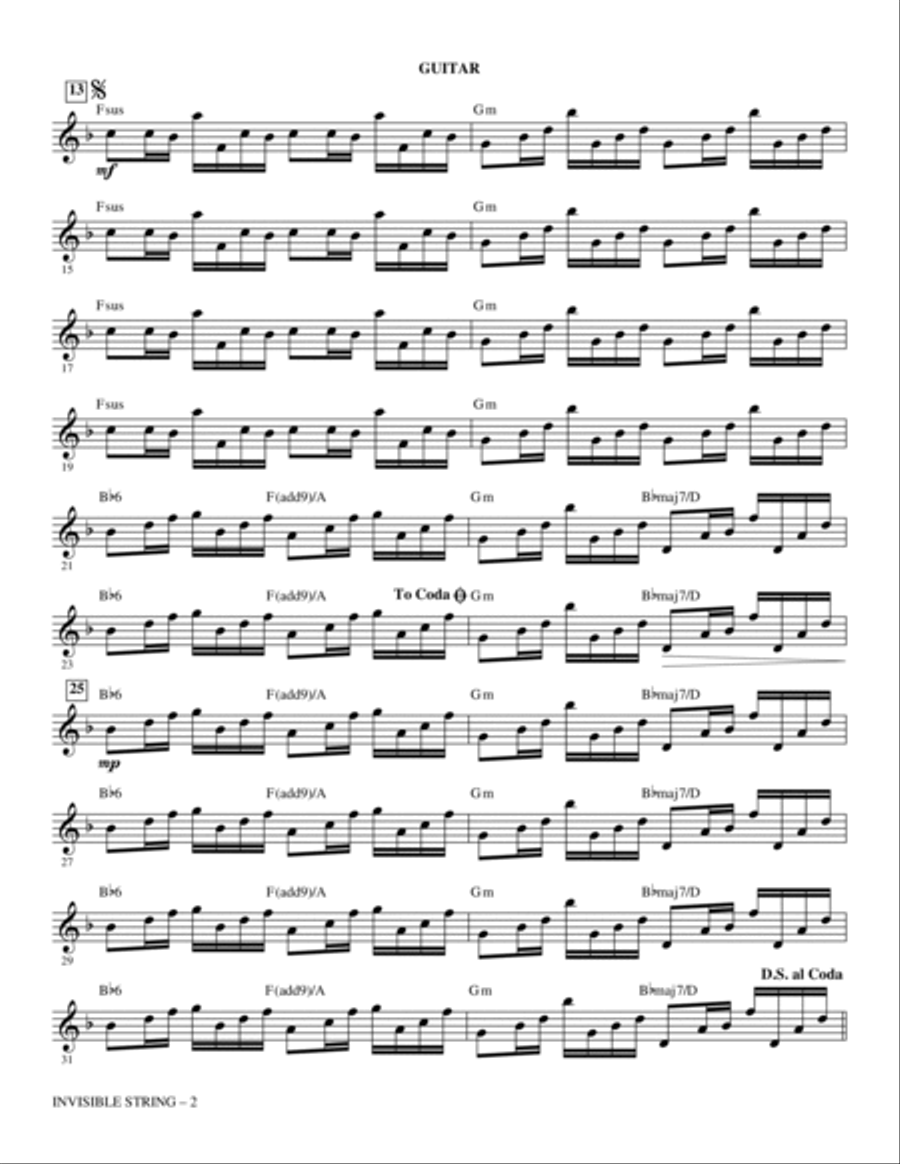 invisible string (arr. Audrey Snyder) - Guitar Choir scores gallery preview page 2