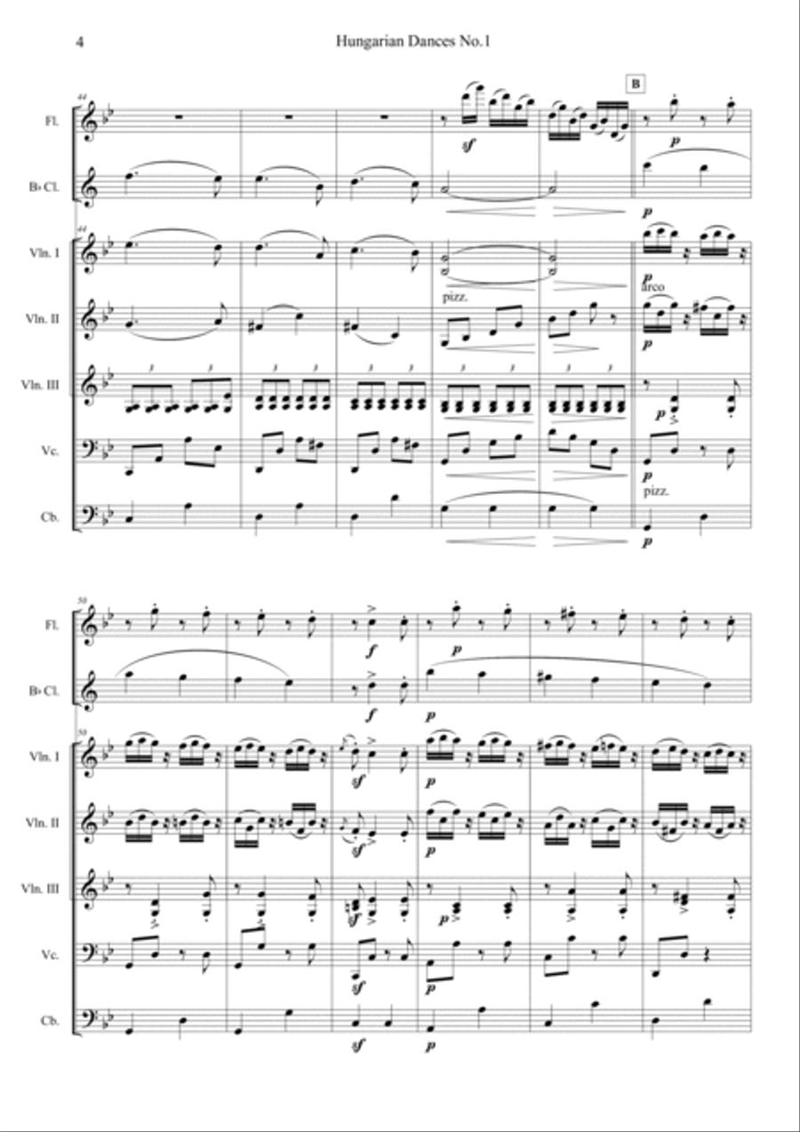 Hungarian Dances No.1 in G minor, Allegro molto Orchestra scores gallery preview page 4