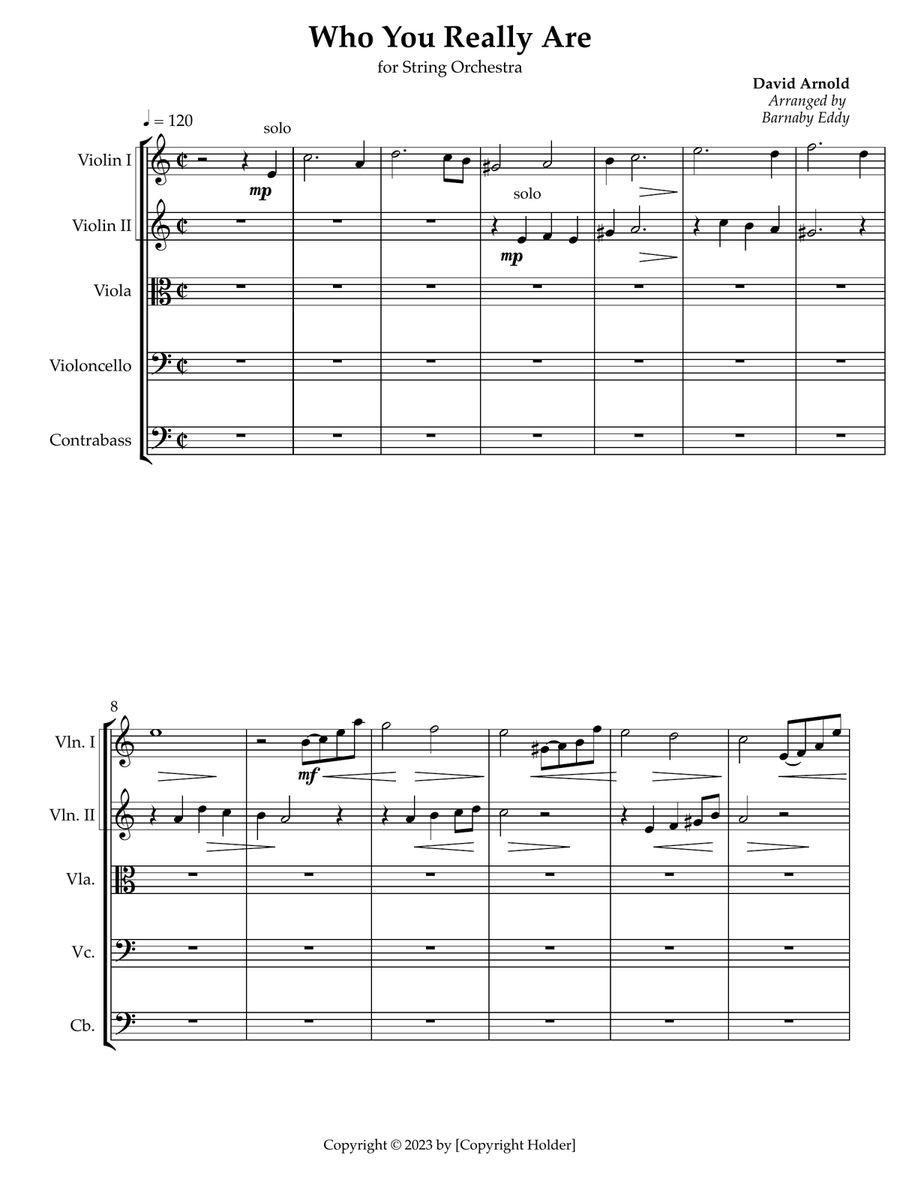 Who You Really Are Cello scores gallery preview page 1