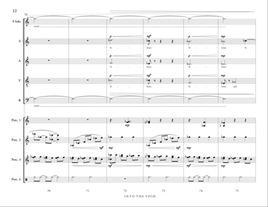 Into the Void (percussion ensemble) Choir scores gallery preview page 13