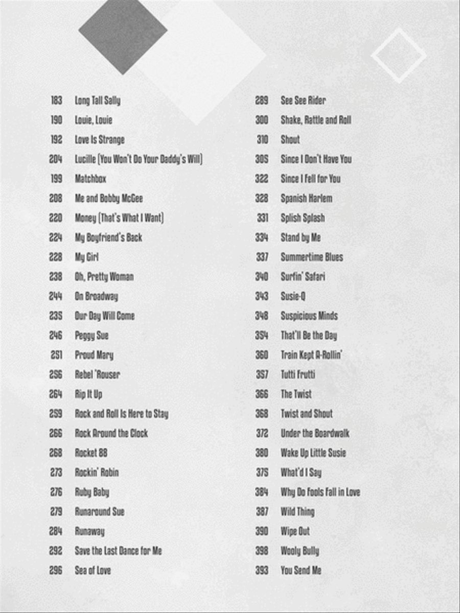 100 Rock 'n' Roll Standards Piano, Vocal, Guitar scores gallery preview page 3