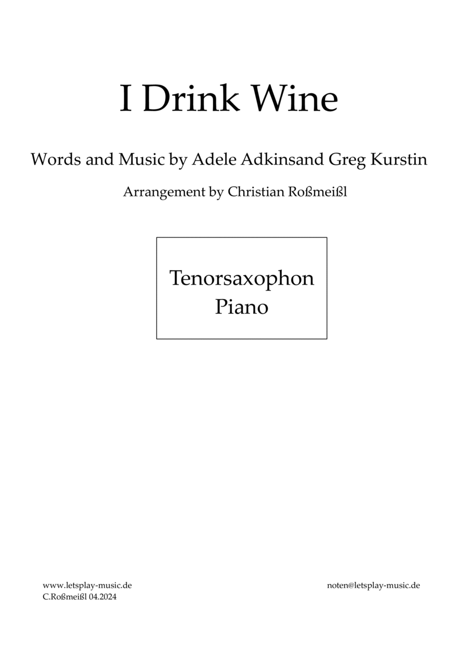 I Drink Wine Tenor Saxophone scores gallery preview page 1