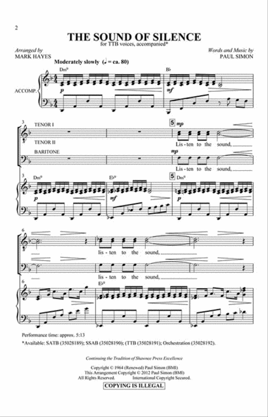 The Sound of Silence TTB scores gallery preview page 2