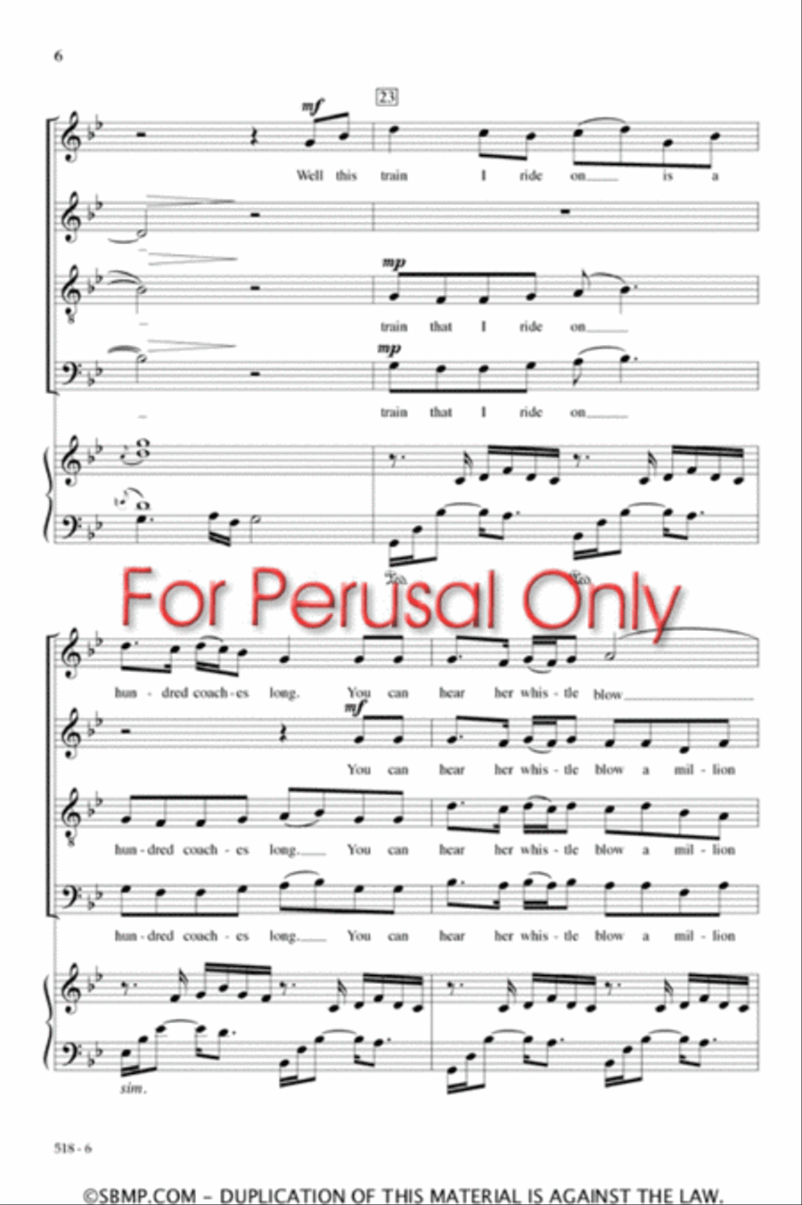 Nine Hundred Miles 4-Part scores gallery preview page 6