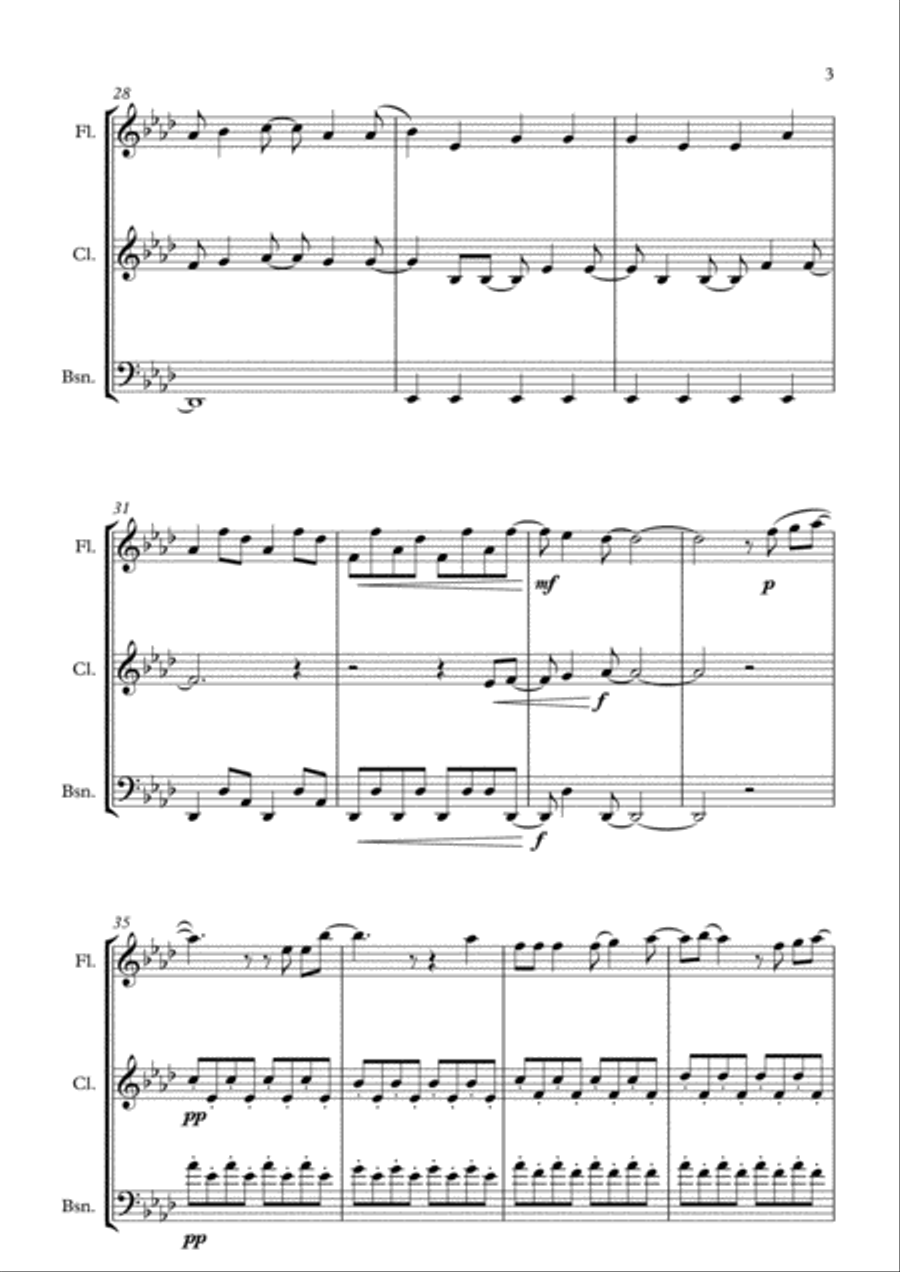 Let It Go (from Frozen) Woodwind Trio scores gallery preview page 3