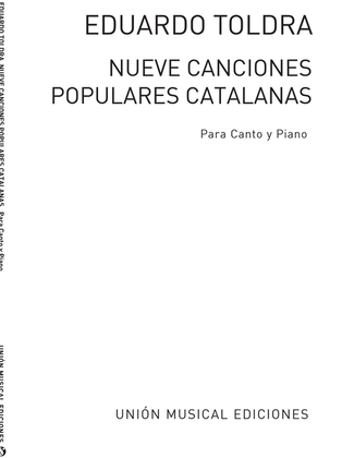 Book cover for Nueve Canciones Populares Catalanas