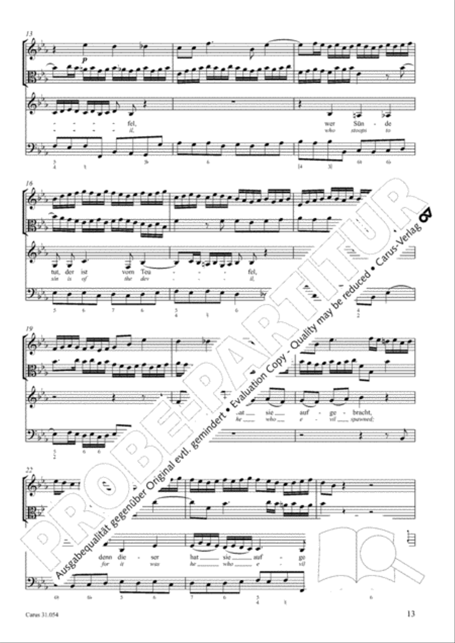 Stand firm against the lure of sinning (Widerstehe doch der Sunde) Alto Voice scores gallery preview page 14