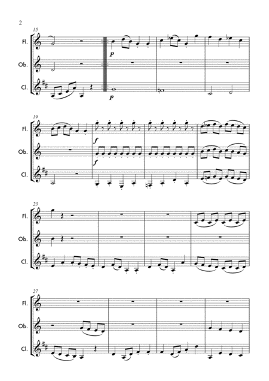 Sonatina Op 36, No 1 by Muzio Clementi Woodwind Trio scores gallery preview page 3